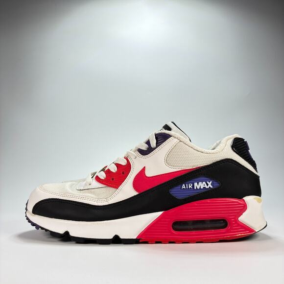 Nike Air Max 90 White Black Lace Up Comfort Running Shoes AJ1285-106 Men's Sz 10 - Picture 4 of 11